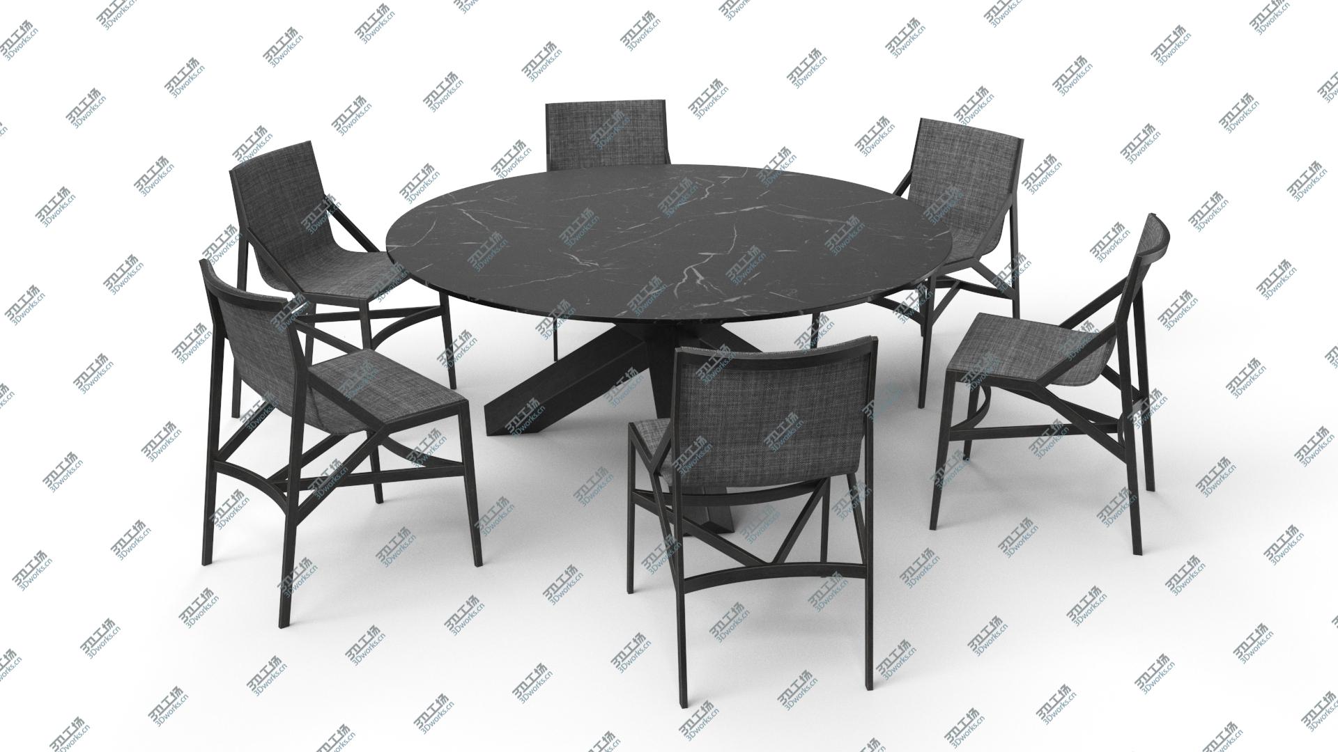images/goods_img/2021040233/Cassina DiningT able Chair Set Black Marble Suit 3D model/2.jpg